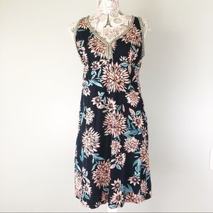 Lucky BRAND Plus Stripe Button Front Dress 1x Blue Multi